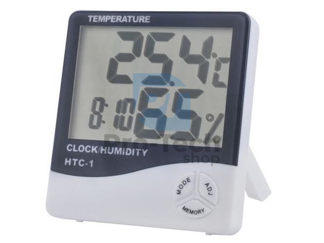 Digitales Thermometer mit Hygrometer und Uhr 74106