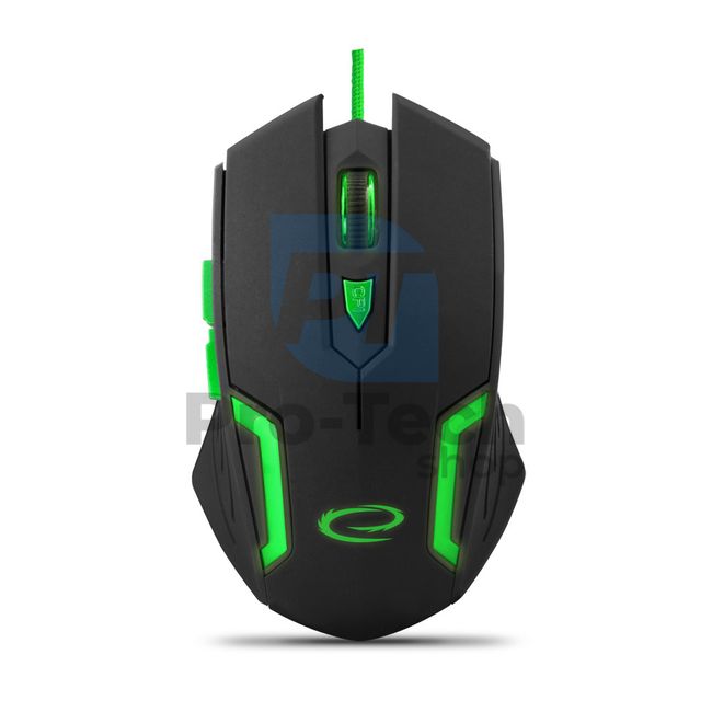 USB-Gaming-Maus mit LED-Hintergrundbeleuchtung 6D FIGHTER, grün 72694