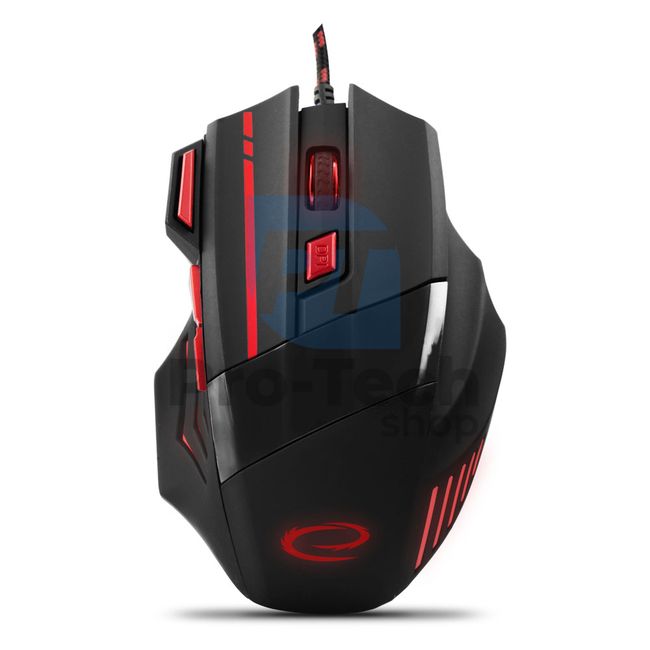 USB-Gaming-Maus mit LED-Hintergrundbeleuchtung 7D WOLF, rot 72691