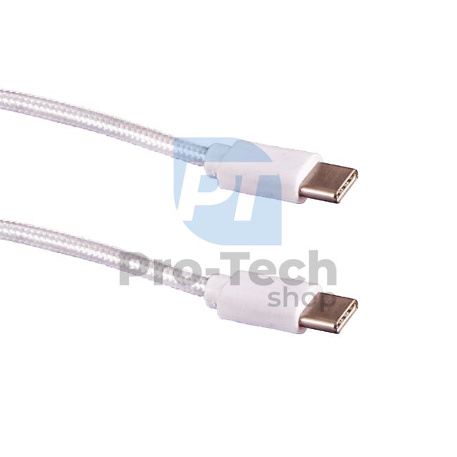 USB C auf USB C 3.1 Kabel, 1m, weiß, geflochten 72386