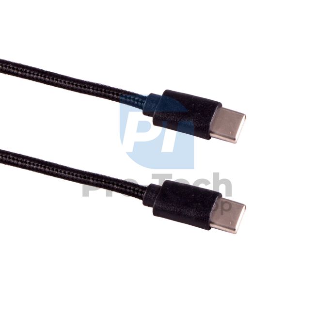 USB C - USB C 3.1 Kabel, 1m, schwarz, geflochten 72385