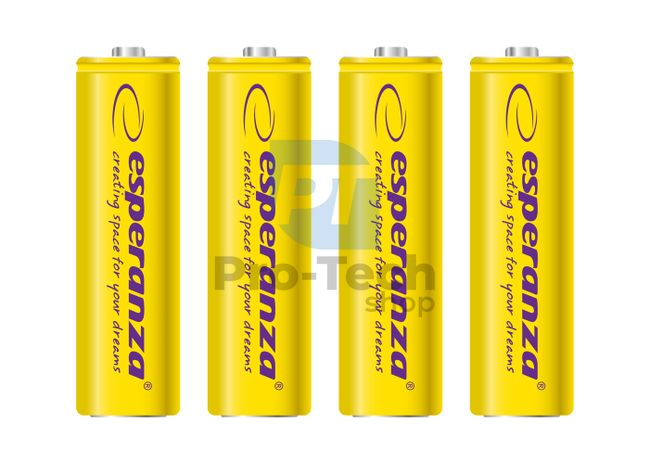 Wiederaufladbare Batterie NI-MH AA 2000mAh 4 Stück, gelb 73334