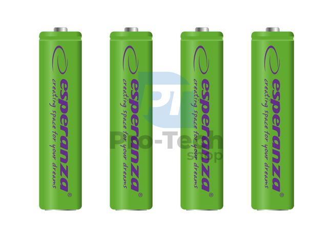 Wiederaufladbare Batterie NI-MH AAA 1000mAh 4 Stück, grün 73321