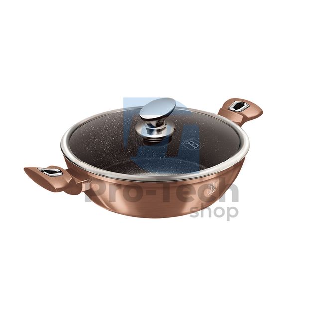 Flacher Topf mit Marmoroberfläche und Deckel 28cm METALLIC LINE ROSE GOLD EDITION 19442