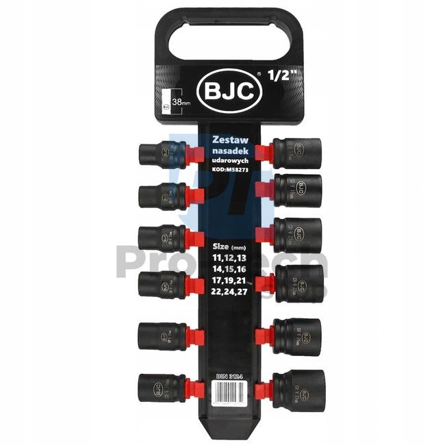 Satz von 12 geschmiedeten Steckschlüsseln BJC 1/2" 11-27mm 14021