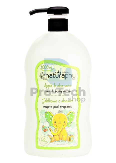 Duschgel und Shampoo für Kinder 2in1 Apfel und Aloe Vera Naturaphy 1000ml 30028