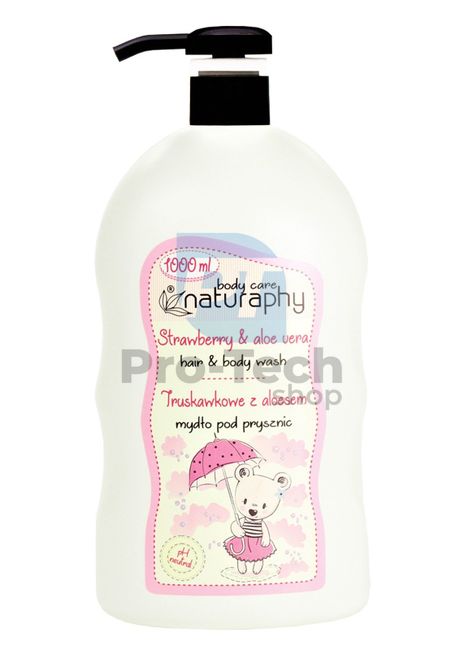 Duschgel und Shampoo für Kinder 2in1 Erdbeere und Aloe Vera Naturaphy 1000ml 30027