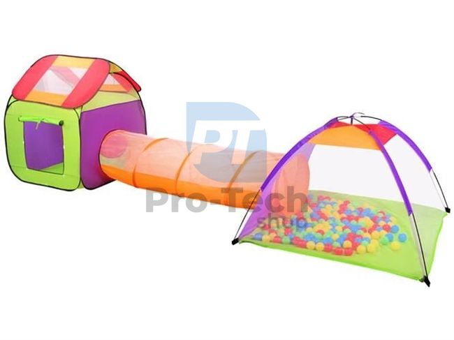Zelt für Kinder - Haus mit Tunnel und 200 Bällen 75212