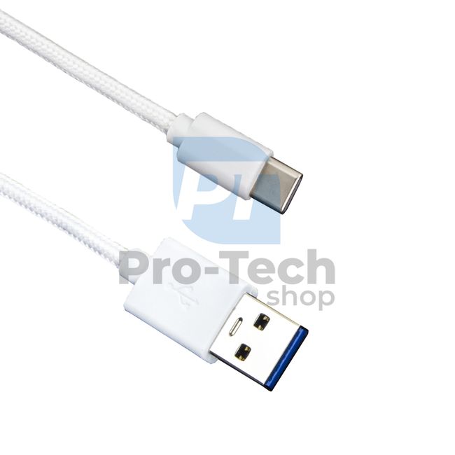 USB-C Kabel 3.0, 1,5m, weiß, geflochten 72380