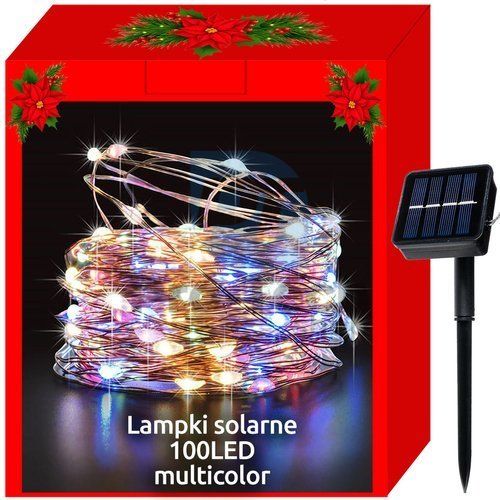 Weihnachtsbeleuchtung - Solar - Drähte 100 LED mehrfarbig 75463
