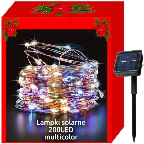Weihnachtsbeleuchtung - Solar - Drähte 200LED mehrfarbig 75466