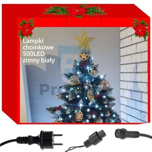 Weihnachtsbeleuchtung 500 LED kaltweiß L11375 76162