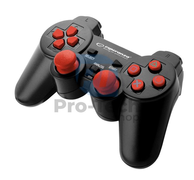 Vibrierendes Gamepad PC/PS3 USB TROOPER, schwarz-rot 72643